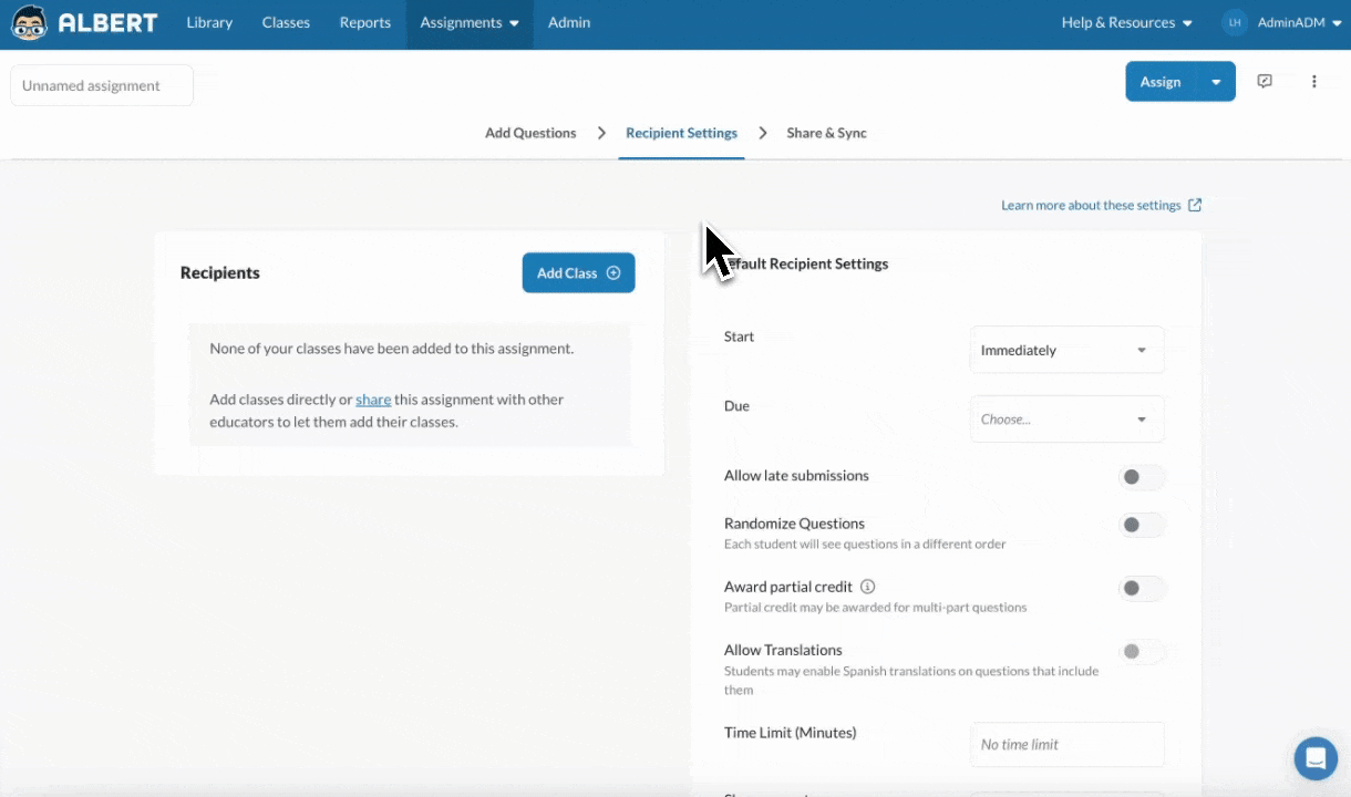 Create common assessments