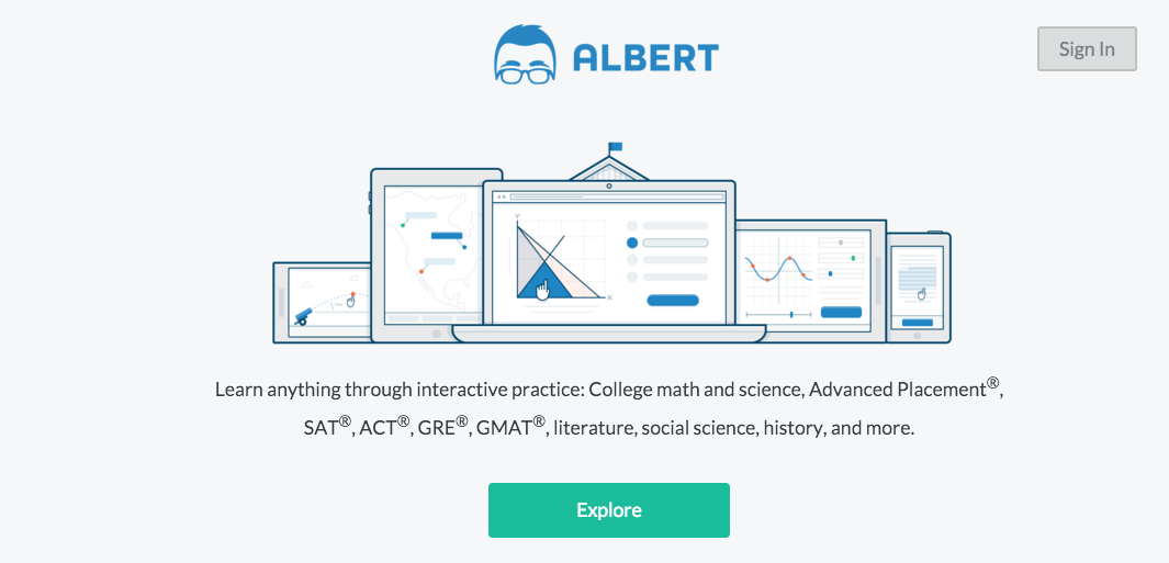 Albert.io Homepage