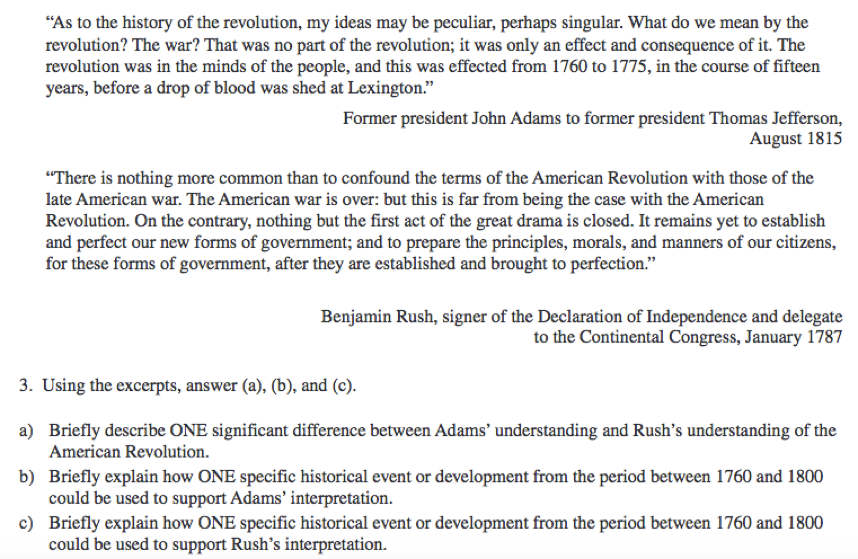 apush essay question examples