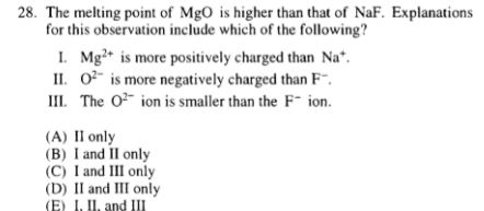 AP® Chemistry Multiple Choice Questions