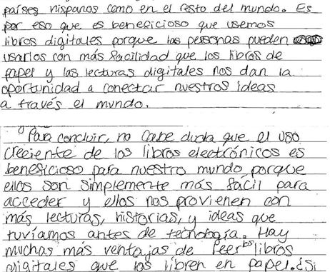 focus on writing paragraphs and essays in spanish