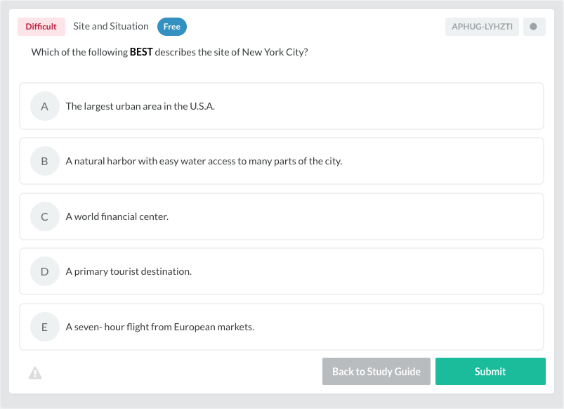 Site and Situation AP® Human Geography Practice Question