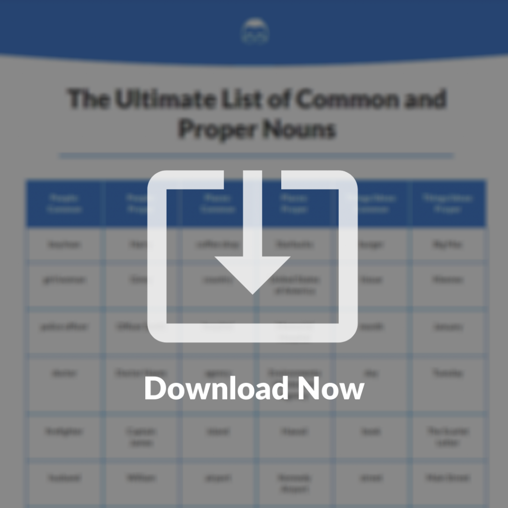 Ultimate List of Common and Proper Nouns
