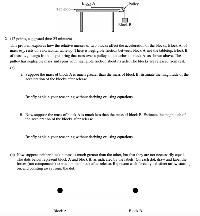 FRQ 2 - AP® Physics 1 Free Response Examples