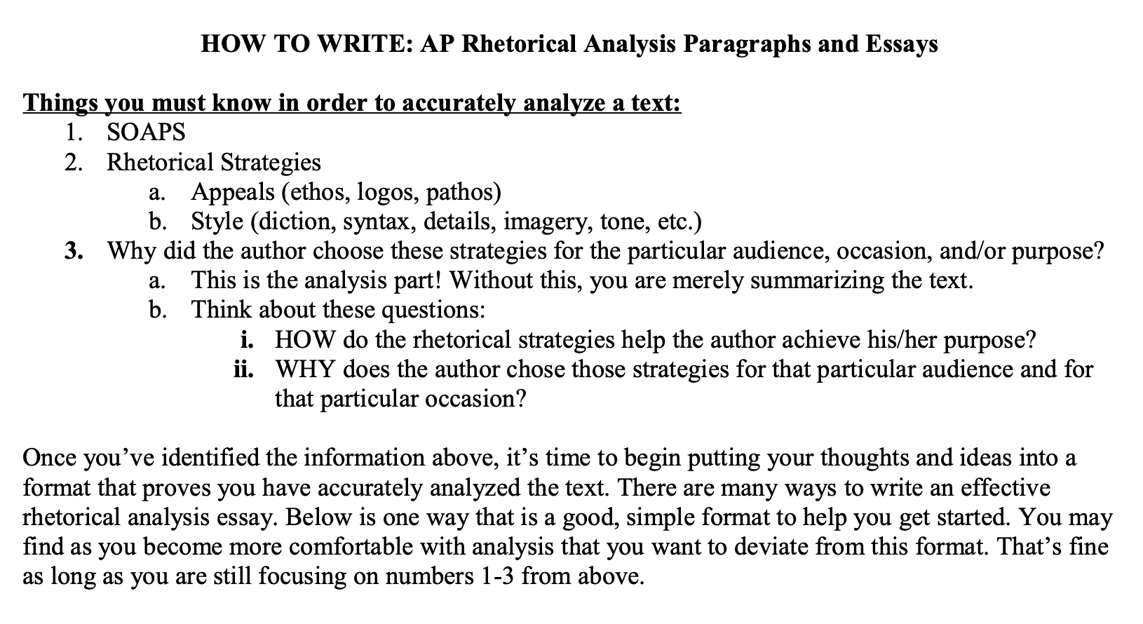 ap lang essay structure