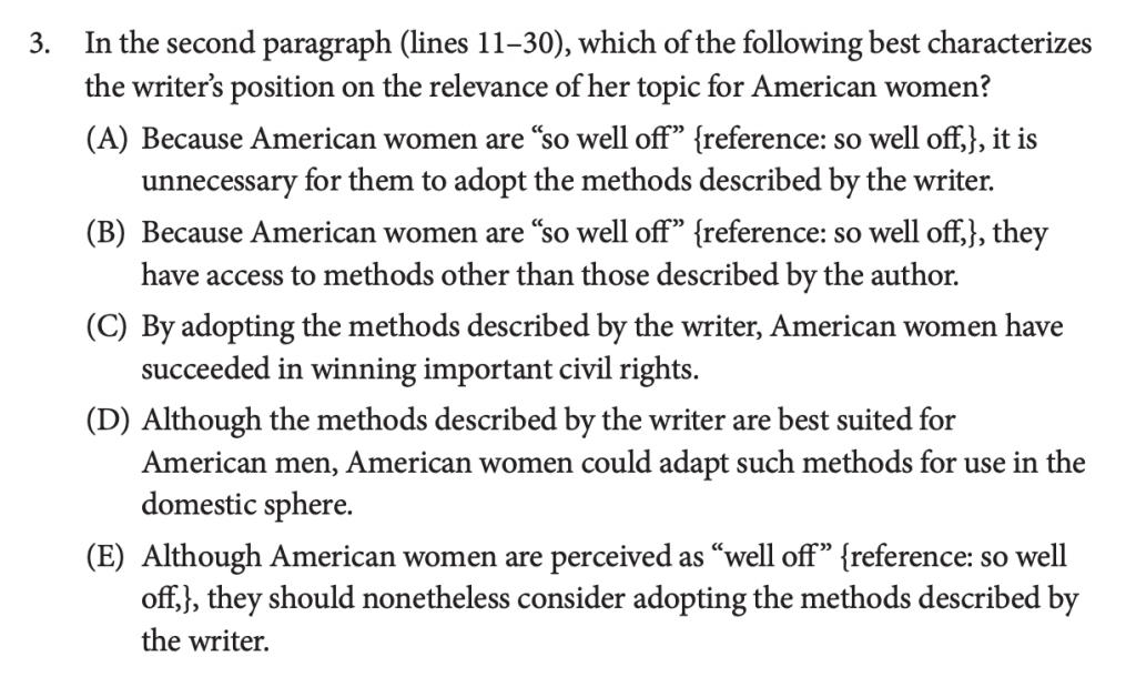 AP® English Language Multiple Choice Examples