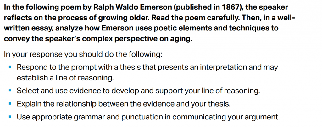 AP® Literature - Poetry Analysis Directions